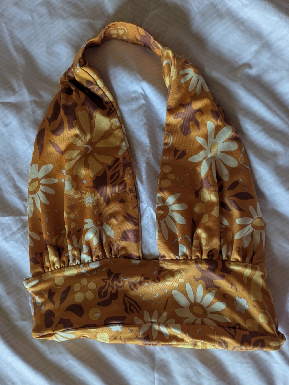 Princess Polly Retro Floral Halter Top Orange